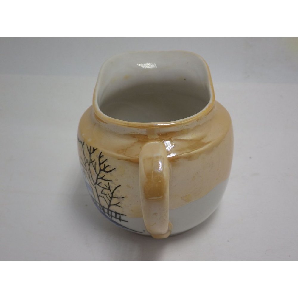 Creamer Gold Lusterware Ceramic Vintage Japan Winter Scene - Picture 3 of 10